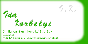 ida korbelyi business card